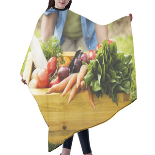 Personality  Box Filled Fresh Vegetable Hair Cutting Cape
