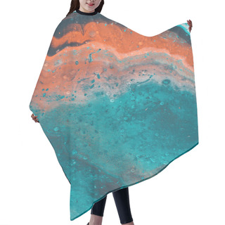 Personality  Abstract Artistic Texture With Blue And Orange Oil Paint  Hair Cutting Cape