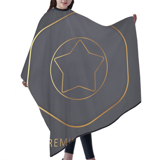 Personality  Big Star Button Golden Line Premium Logo Or Icon Hair Cutting Cape