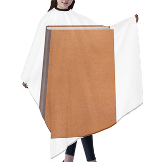 Personality  Book With Brown Leather Hardcover Isolated Hair Cutting Cape
