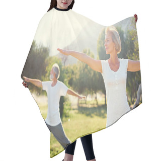 Personality  Senior Family Exercising Outdoors Hair Cutting Cape