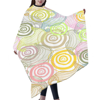 Personality  Pattern With Colorful Circles And Leaves Hair Cutting Cape