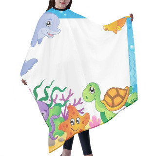 Personality  Frame With Underwater Animals 1 Hair Cutting Cape