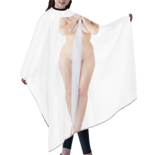 Personality  Young Woman With Perfect Body Hair Cutting Cape