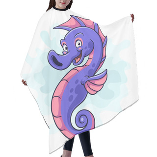 Personality  Cartoon Funny Seahorse Isolated On White Background Hair Cutting Cape