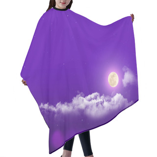 Personality  Mystical Night Sky Background With Full Moon, Clouds And Stars. Moonlight Night With Copy Space Sun Risk Time. Hair Cutting Cape