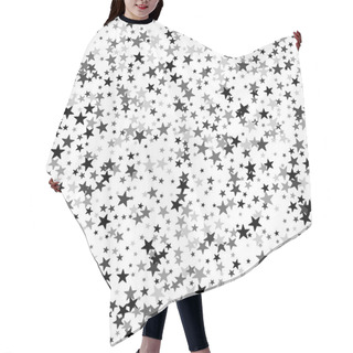 Personality  Scandinavian Seamless Pattern With Stars. Abstract Black And White Background.  Hair Cutting Cape