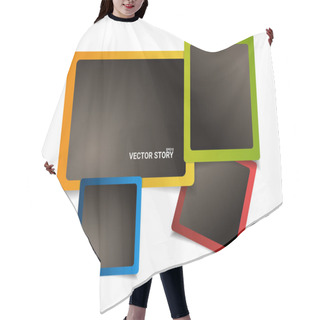 Personality  Modern Colorful Photo Frames Design. Set Of New Template Hair Cutting Cape
