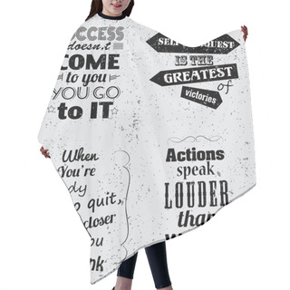 Personality  Set Of Motivational Quotes Hair Cutting Cape