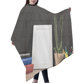 Personality  Photo Frame And Book On Tabletop Hair Cutting Cape