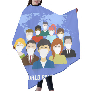 Personality  Global Pandemic Masked People On Planet Background Vector Illustration  Hair Cutting Cape