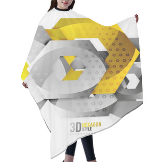 Personality  Vector 3d Hexagon Background Hair Cutting Cape