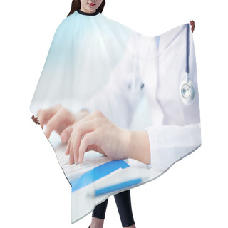 Personality  Medical Person Typing Hair Cutting Cape
