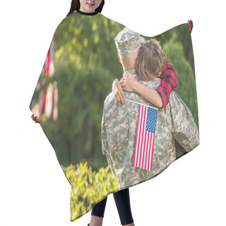 Personality  American Soldier Reunited With Son On A Sunny Day  Hair Cutting Cape