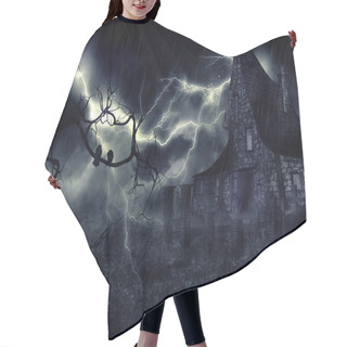 Personality  Haunted House Background Hair Cutting Cape
