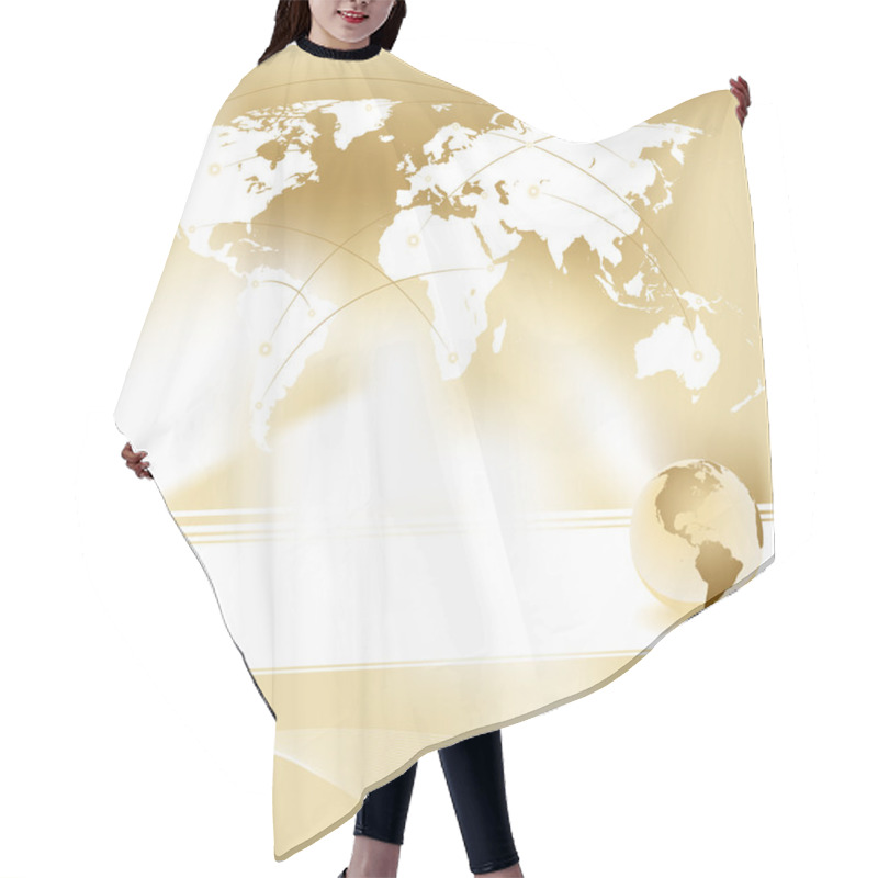 Personality  World Map hair cutting cape