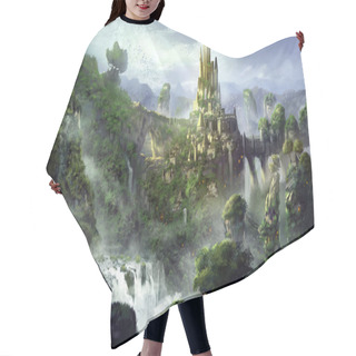 Personality  Castle Mountain With Fantastic, Realistic And Futuristic Style. Video Game's Digital CG Artwork, Concept Illustration, Realistic Cartoon Style Scene Design Hair Cutting Cape