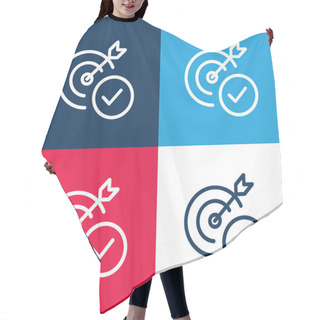 Personality  Aim Blue And Red Four Color Minimal Icon Set Hair Cutting Cape