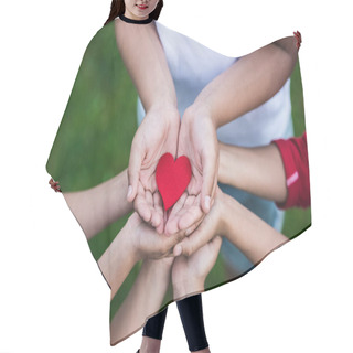 Personality  Children Holding Heart Symbol Hair Cutting Cape