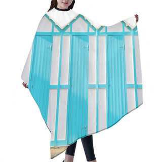 Personality  Beach Changing Rooms Blue Cabin Sea Hair Cutting Cape