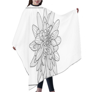 Personality  Black And White Illustration Of Chrysanthemum For Coloring Books, Backgrounds, Covers, Presentations, Postcards Hair Cutting Cape