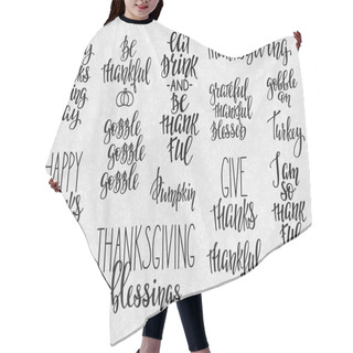 Personality  Thanksgiving Lettering Typography Set Hair Cutting Cape