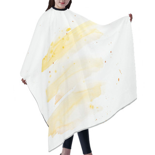 Personality  Abstract Orange Watercolor Strokes And Blots On White Paper Background Hair Cutting Cape