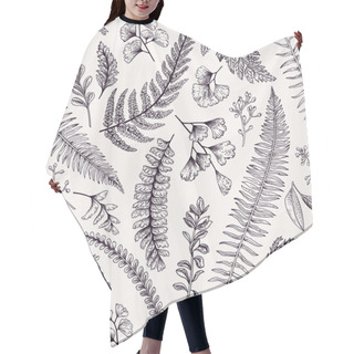 Personality  Seamless Floral Pattern With Herbs And Leaves Hair Cutting Cape