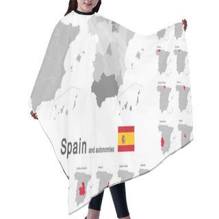 Personality  European Country Spain And Autonomies In Details Hair Cutting Cape