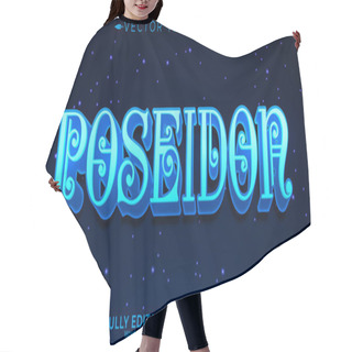 Personality  Poseidon Text Effect, Editable God And Water Customizable Font S Hair Cutting Cape