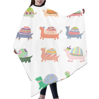 Personality  Cartoon Turtle Icon Hair Cutting Cape