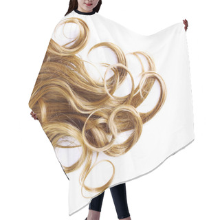 Personality  Curly Brown Hair Over White Background Hair Cutting Cape