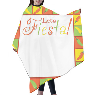 Personality  Funky Fiesta Card In Vector Format.  Hair Cutting Cape