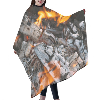 Personality  Close Up Of Bonfire With Flame And Firewood Outdoors Hair Cutting Cape