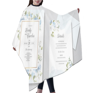Personality  Beautiful Floral Wreath Wedding Invitation Card Template Hair Cutting Cape
