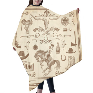 Personality  Wild West Decorations Set 3 Hair Cutting Cape