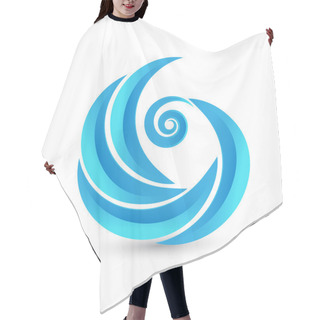 Personality  Swirly Waves Logo Vector Hair Cutting Cape