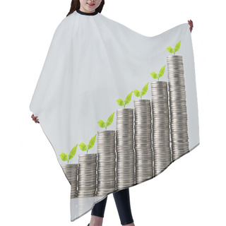 Personality  Growing Stack Of Coins , Saving Plan Hair Cutting Cape