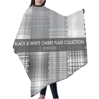 Personality  Black And White Ombre Plaid Textured Seamless Pattern Collection Includes 8 Design Swatches Suitable For Fashion Textiles And Graphics Hair Cutting Cape