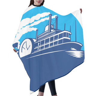 Personality  Steamboat Ferry Passenger Ship Retro Hair Cutting Cape