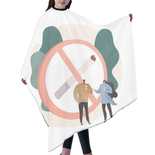Personality  Smoke Free Zone Abstract Concept Vector Illustration. Hair Cutting Cape