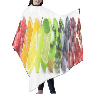 Personality  Mixed Of Color Fruits. Collage Of Fresh Ripe Fruit Hair Cutting Cape