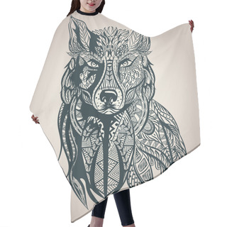Personality  Ornamental Decorative Wolf, Predator, Pattern, Isolated Hair Cutting Cape