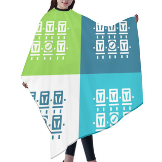 Personality  Booking Flat Four Color Minimal Icon Set Hair Cutting Cape