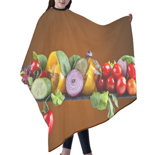 Personality  Vegetables With Salad Leaves Hair Cutting Cape
