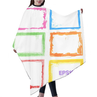 Personality  Set Of Colorful Grunge Frames Hair Cutting Cape
