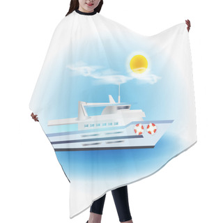 Personality  Vector Boat Vector Illustration Hair Cutting Cape