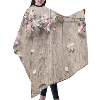 Personality  Apple Flowers On Wooden Background Hair Cutting Cape