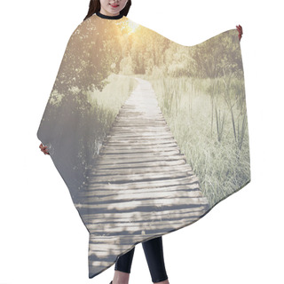 Personality  Hiking Path With Sunlight Hair Cutting Cape