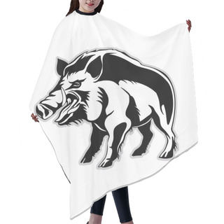 Personality  Silhouette Of A Wild Boar, A Wild Pig Hair Cutting Cape